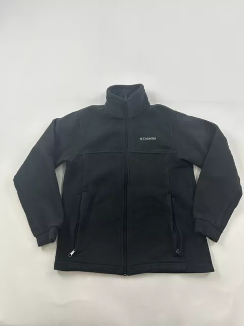 Columbia Jacket Youth Boys Large 14/16 Black Full Zip Up Fleece Mock Neck