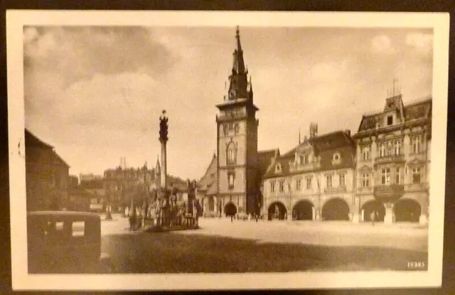 AK-Ansichtskarte: Komotau/Chomutov-Tschechien "Ansicht Marktplatz" gelaufen 1944