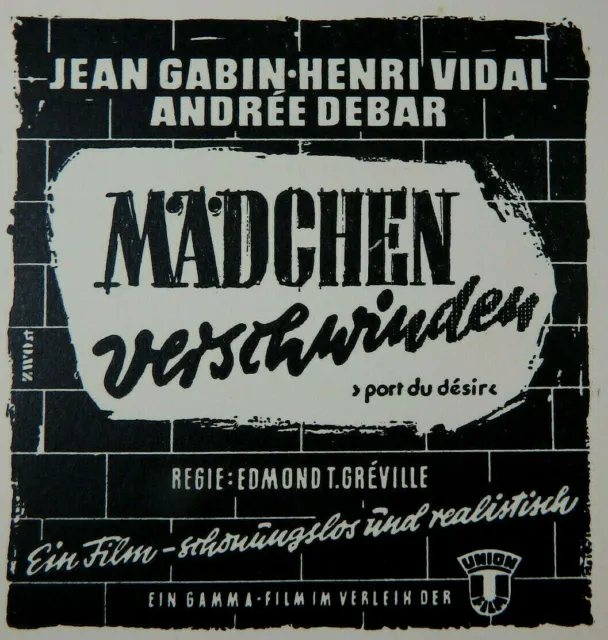 Einladung zur Uraufführung "Mädchen verschwinden" 1954 (65077)