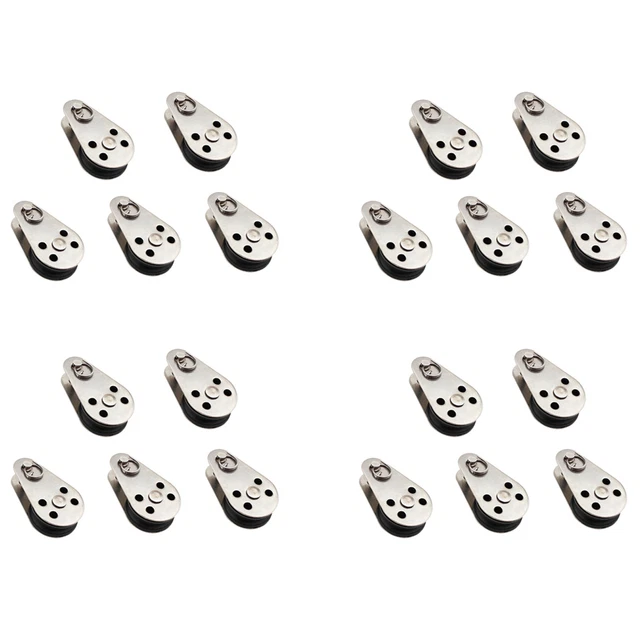 20 pz puleggia in acciaio inox M25 puleggia filo sospeso ruota di traino filo di sollevamento RopW3Y7