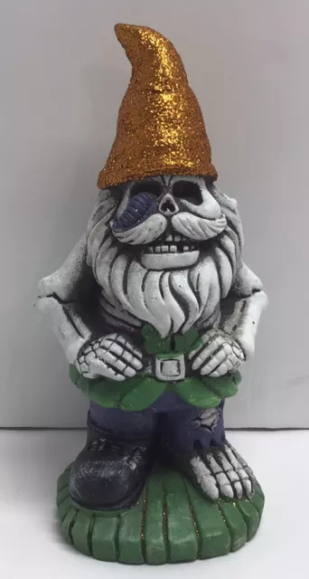 Spooky Evil Skeleton Zombie Gnome Halloween Garden Decoration 8” Glitter Hat