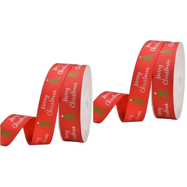 2x Weihnachten Geschenk Bögen Bänder Polyester Satin Band Breite Garn Band