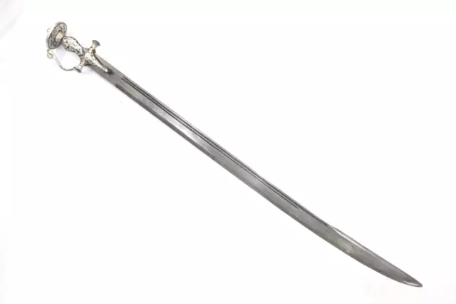 Straight Sword Damascus Steel Blade Silver wire work Handle 42 inch W402