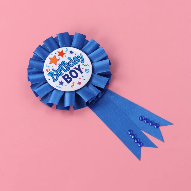 Cinta de cumpleaños niño premio insignia ducha alfiler broche divertido suministros de fiesta para