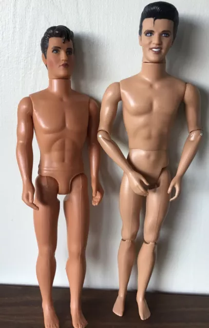 2 Barbie Ken Elvis Presley Wedding Day Articulated Celebrity Nude Doll  Ooak J01