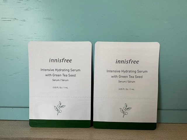 2x Innisfree Intensive Hydrating Serum w/ Green Tea Seed 1ml ea sample PKT