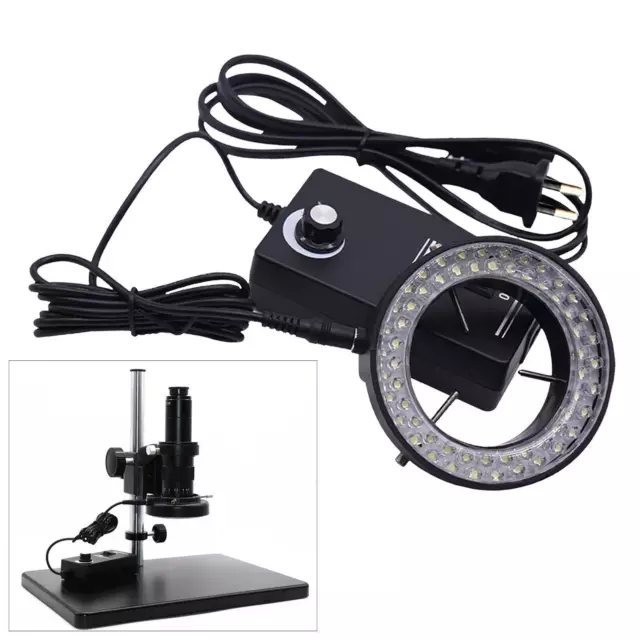 Anillo de luz de microscopio 4,5W 60 LED iluminación de anillo digital para cámara