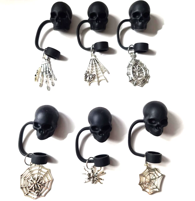 Halloween-Strohhalm-Abdeckungen Für Stanley-Becher – Geister & Totenköpfe, Passend Für 10 Mm Strohhalme