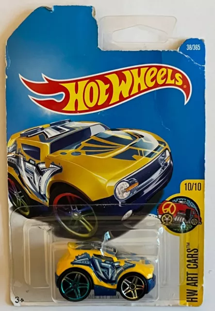 2017 Hot Wheels #38 HW Art Cars 10/10 ROCKET BOX Yellow w/Multi-Color Pr5 Spoke