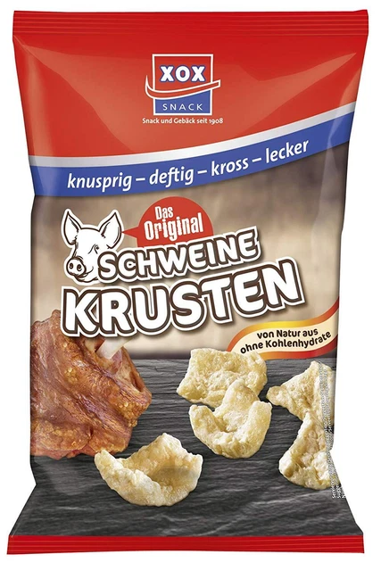 Xox Schweinekrusten Dans Fried Schweineschwarten 100g 5er Paquet