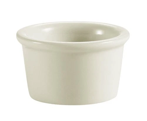 CAC China 1-Ounce Creamy White Stoneware Round Ramekin 2-1/8" x 1-1/8" Box of 72