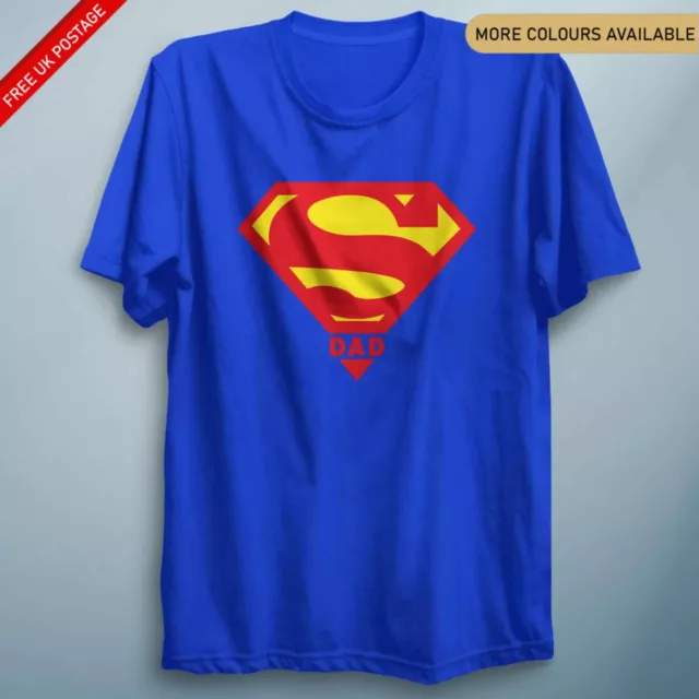 Super DAD Mens T-Shirt Funny Father's Daddy Adult TShirt Daddy Gift Superman Top