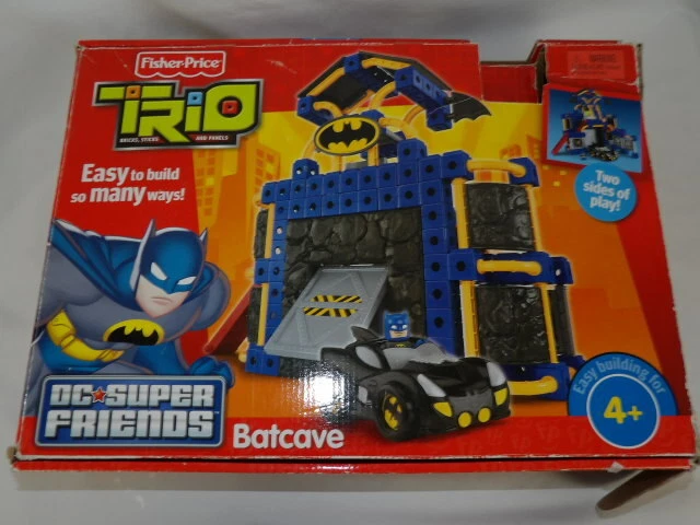 Fisher Price Trio Building Blocks Batcave DC Super Friends READ missing Batman