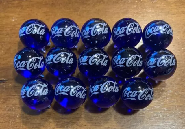 COCA COLA  Soda Pop  glass marble collection lot 5/8" size & stands