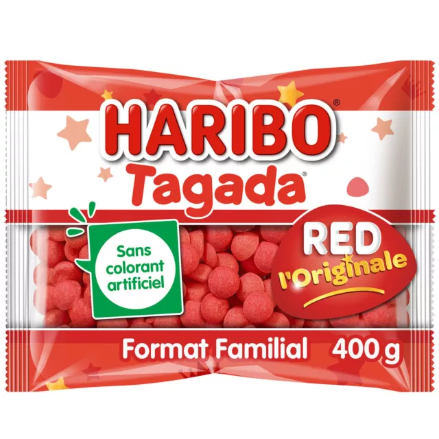 LOT DE 2 - HARIBO - Bonbons Fraise Tagada Red Original - sachet de 400 g