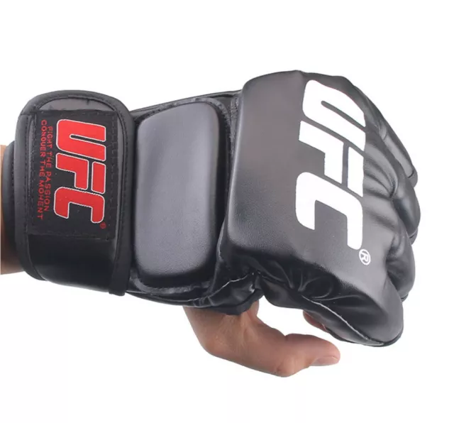 UFC MMA Sparing Gloves Boxing Grappling Training Polyurethane Leather Adult size 2