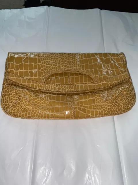 Nine West Fold Over Clutch Purse TAN COLORED 2