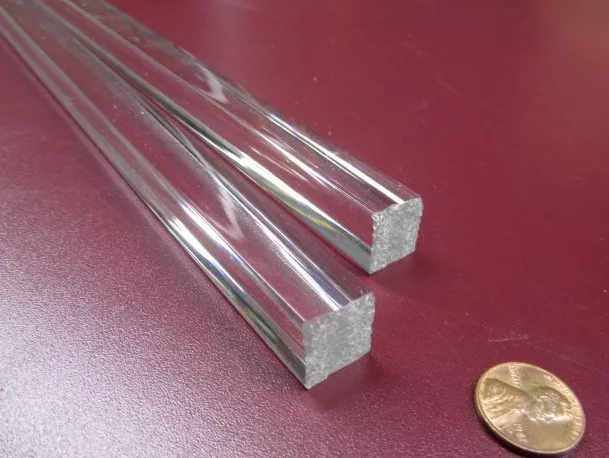 Acrylic Square Extruded Rods Bar, Clear .625" (5/8") x 6' Lengths, 2 Units