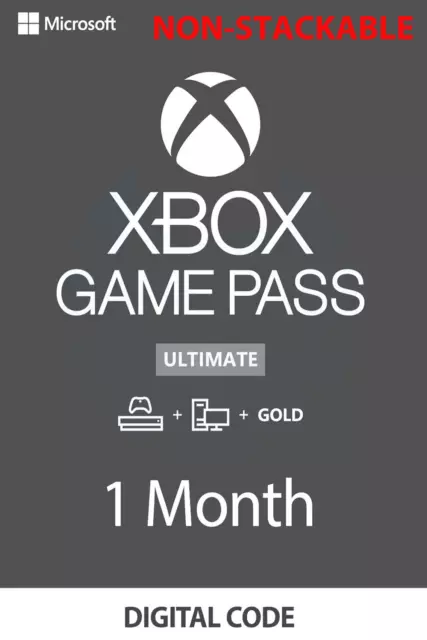 Xbox Game Pass Ultimate 1 Month - NON STACKABLE- Xbox Live Digital Code [Global]