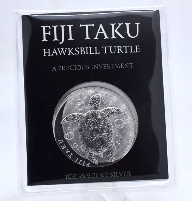 1 oz Silber 2010 Fiji Hawksbill Turtle Taku $2 in Original Blister extrem selten