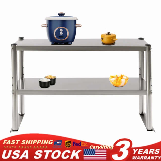 12"x36" Stainless Steel Commercial Wide Double shelf for Prep Table w/Accessorie