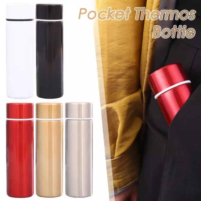 130ML Portable Pocket Bottle Stainless Steel Mini Thermal Water Bottle,