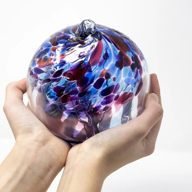 Kitras Spirit KITRAS LARGE HAND Blown Art Glass Tree of Faith Friendship Ball Sphere ...