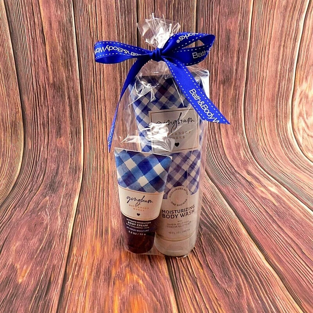 Bath & Body Works Gingham 2,5 oz crema corporal y juego de regalo hidratante para lavado corporal de 10 oz