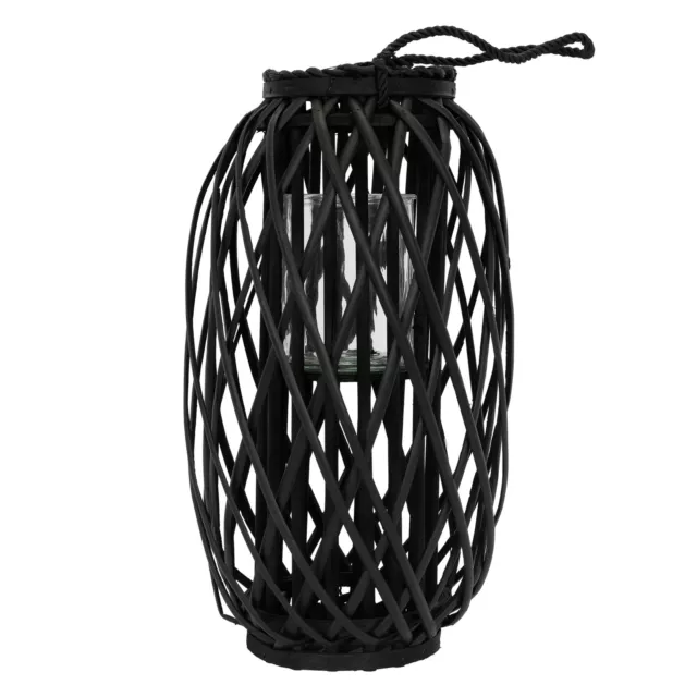 Farol portavelas con asa 50x Ø28 cm linterna de caña con inserción de cristal