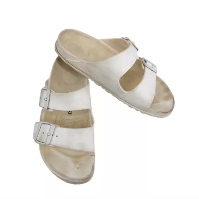 Birkenstock White Waterproof Arizona Sandals, Size 38