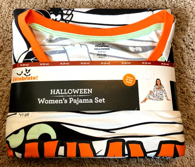 Womens Mummy Pajamas Halloween Pajama Set Size Womens S 4 6 NEW