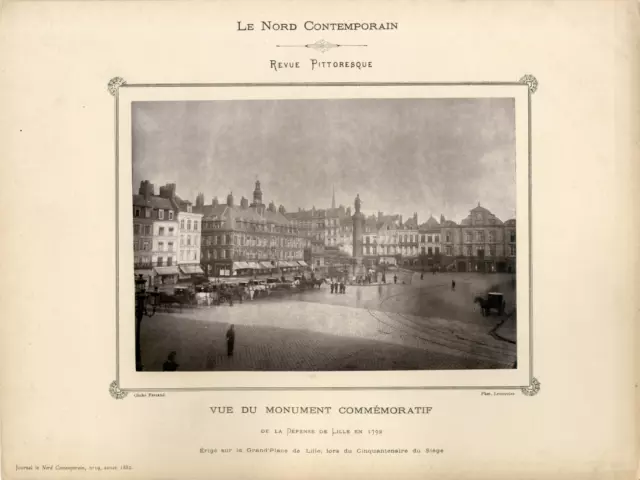 France, Lille, memorial of the defense of Lille in 1792 vintage albu