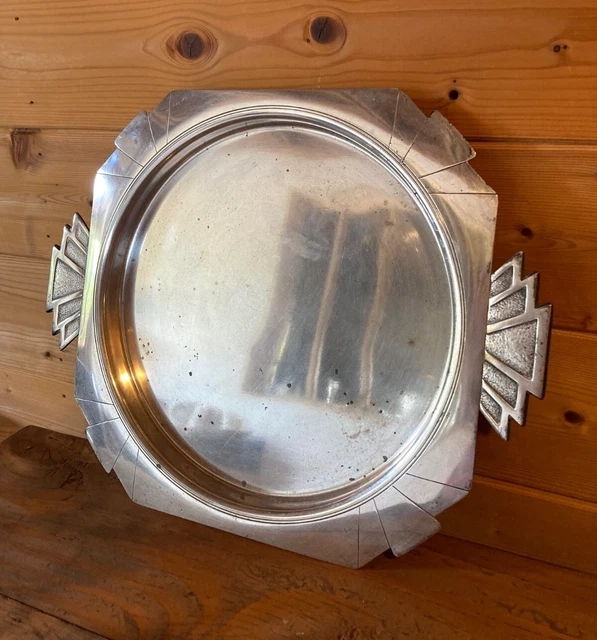 Plateau de service oval en métal argenté ou inox Made in France Christofle