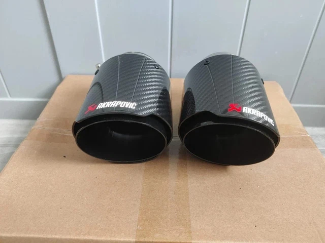 DPUK 4" Gloss Black Carbon Fibre Akrapovic Style Exhaust Tip – Universal Stainless Steel
