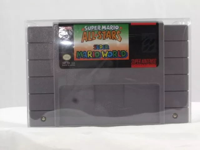 100 Custom SNES Cartridge Cart Box Protectors Sleeves Case Super Nintendo