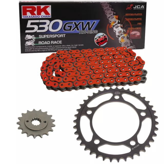 Chain Set Triumph Tiger 955 05-06 Chain RK RR 530 Gxw 114 Red Open 18/46