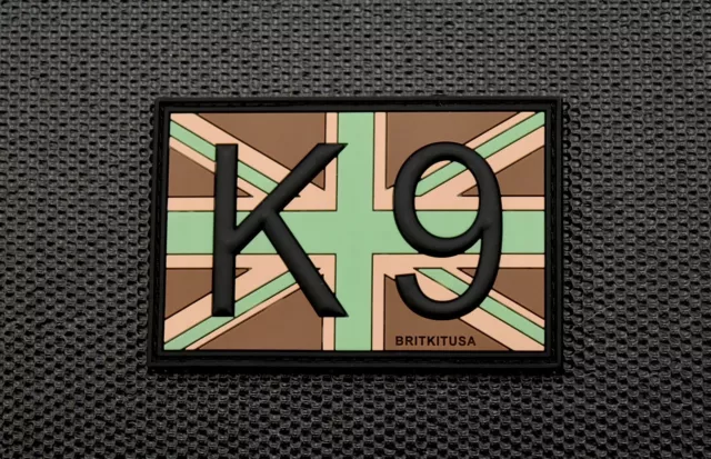 K9 UK Flag 3D PVC Morale Patch - Multicam MWD Army Union Jack British Patriot