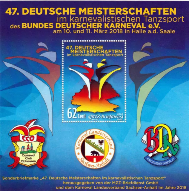 Deutsche Privatpos - MZZ Halle - Meisterschaft Tanzsport 2018, Block postfrisch