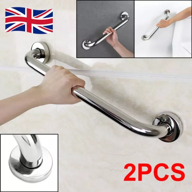 2X Safety Grab Bar Bathroom Support Handle Steel Bath Shower Toilet Hand Rail