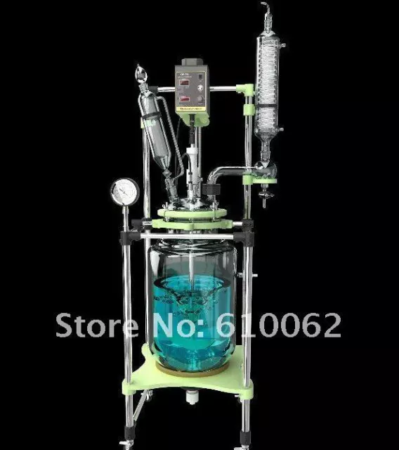 10L Explosion Proof Motor Jacketed Chemical Reactor Jacket Glass Reaction Vessel