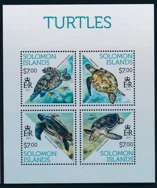2013 Solomon Islands Turtles Mini Sheet (4 Stamps) Fine Mint Mnh