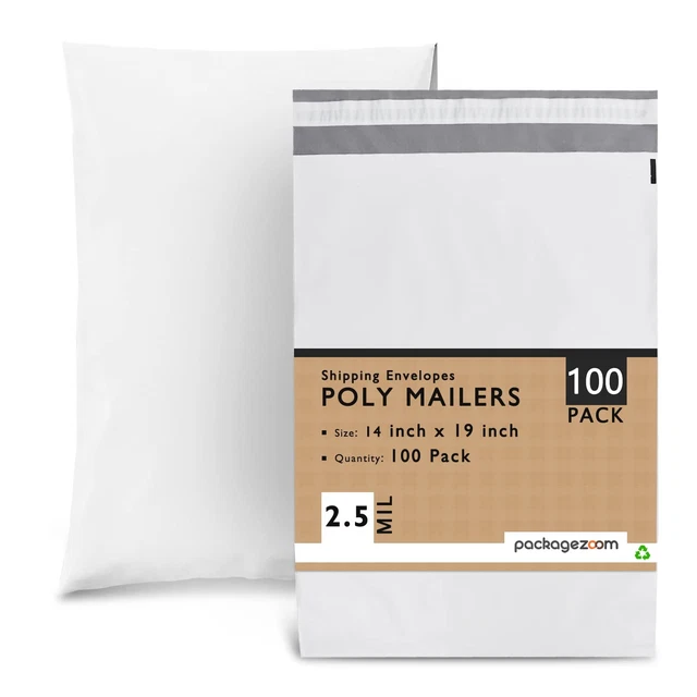 100 Pcs Poly Mailers 14x19 Self Seal Shipping Envelopes For Busine
