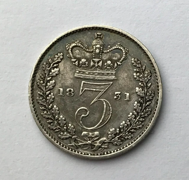 Dated : 1831 - Silver Coin - Threepence - 3d - King William IIII - Great Britain