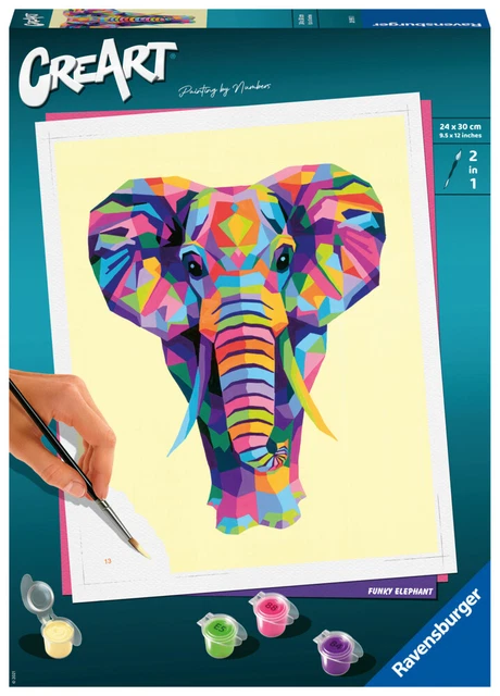 Ravensburger Malen nach Zahlen 28995 - Funky Elephant - ab 12 Jahren Spiel 2023