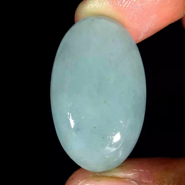 36.80Cts Oval Brazil Natural Aquamarine Cabochon Loose Gemstone 19x32x7mm