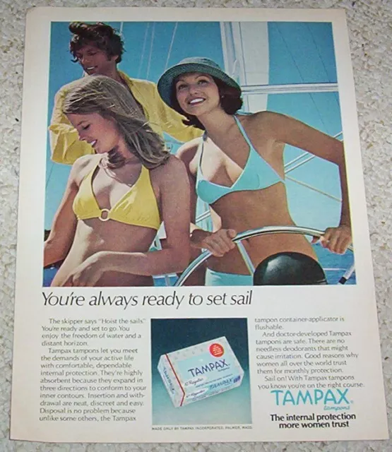 1971 vintage ad - Tampax tampons Young Girl swimmer swimming PRINT  Advertising 