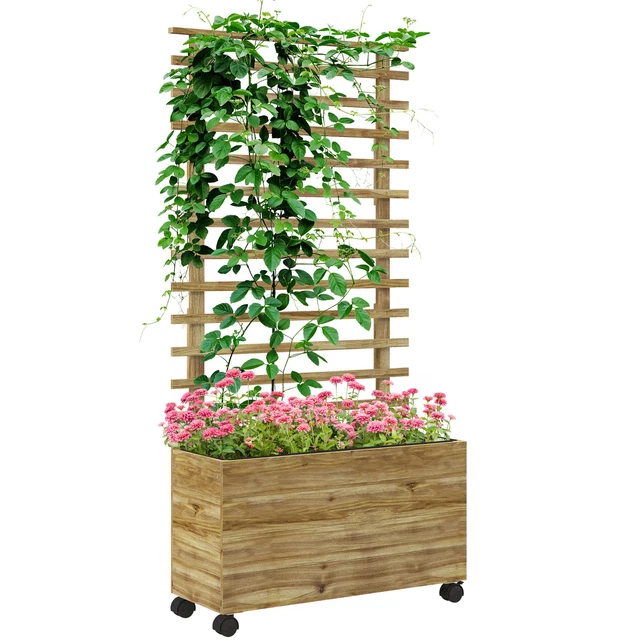 HOMGODAY PFLANZKÜBEL MIT Rankgitter Blumenkübel Mit Spalier Pflanzkasten 156194782941