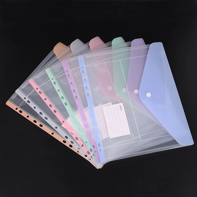 6 PCS PLASTIC Binder Folders A4 Label Loose-Leaf Binder Pocket Home ...