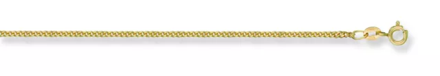 375 Solid 9ct Yellow Gold Diamond Cut 1.8mm Curb Necklace 16" - 24"