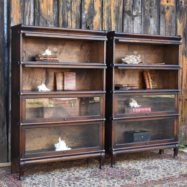 ANTIQUE GLOBE WERNICKE Oak Barrister Stacking Section Haberdashery
